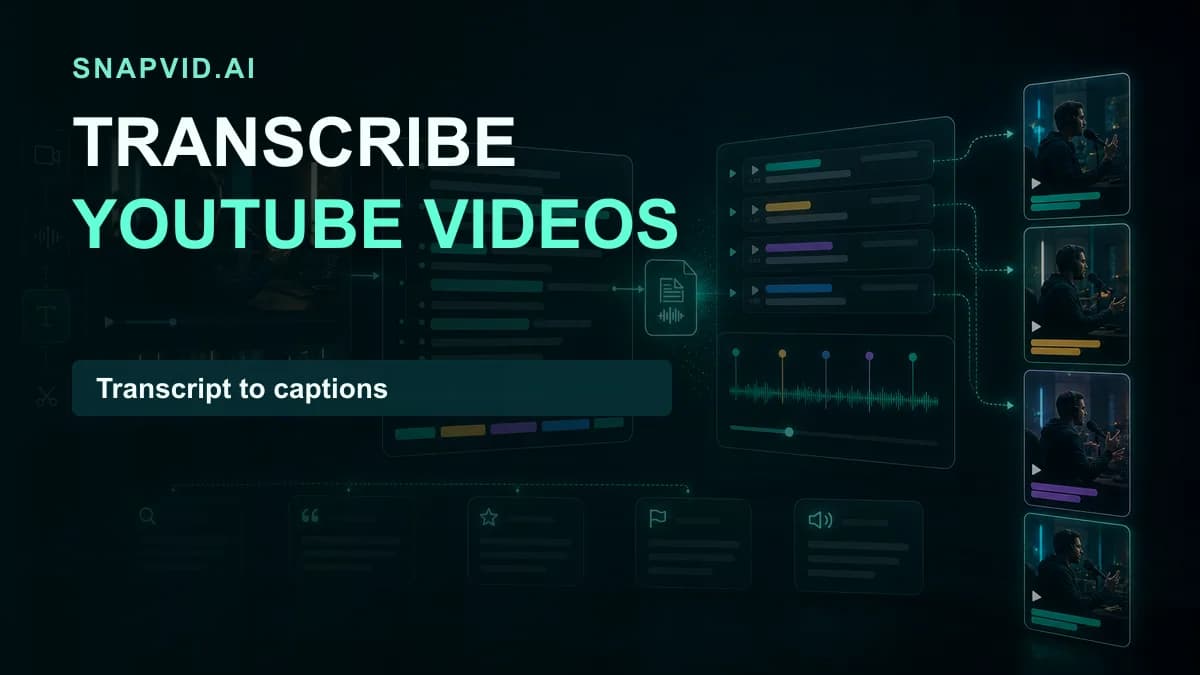 SNAPVID visual for How to Transcribe YouTube Videos: 2 Easy Methods for 2025 [Complete Guide]
