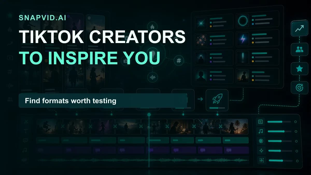 TikTok creator research board organized by format and hook