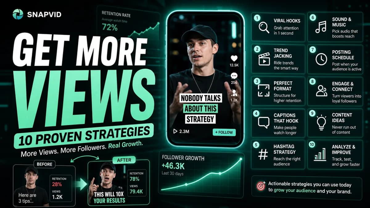 TikTok analytics funnel from video views to profile visits and followers