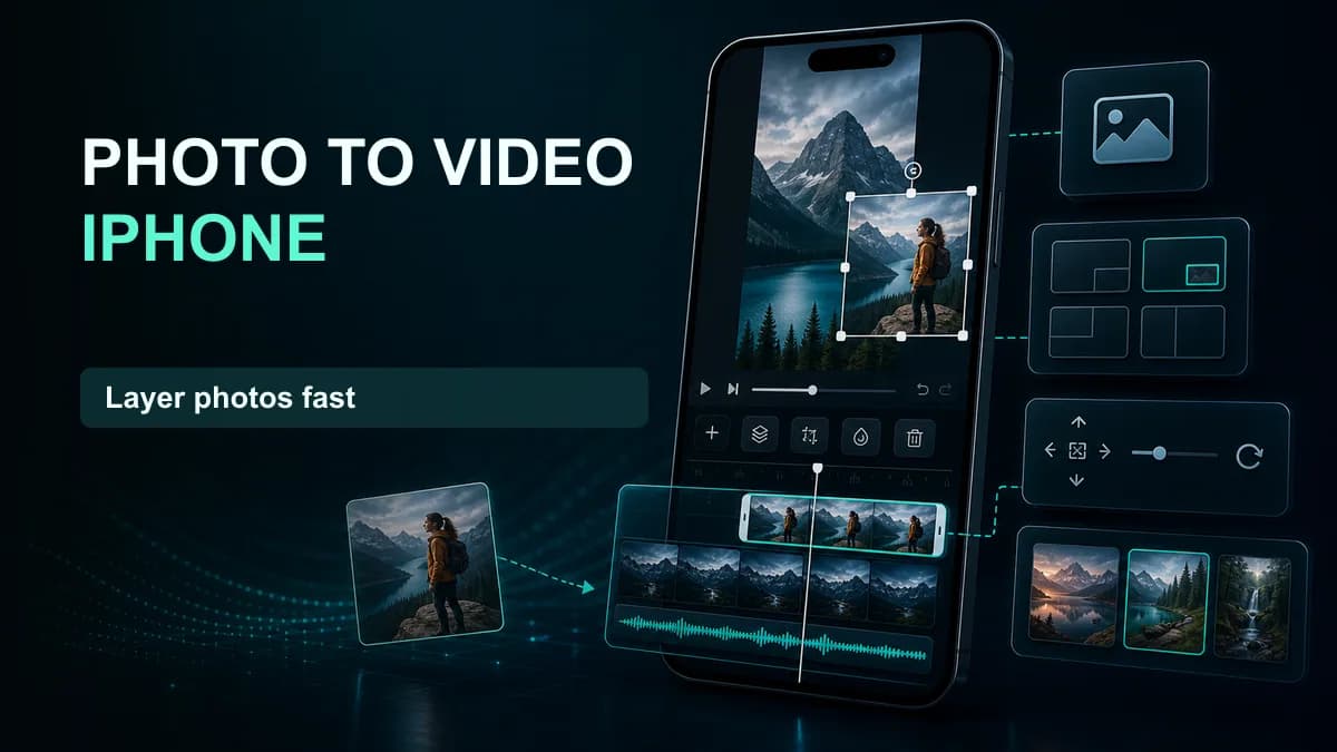 iMovie on iPhone adding a photo as picture-in-picture overlay